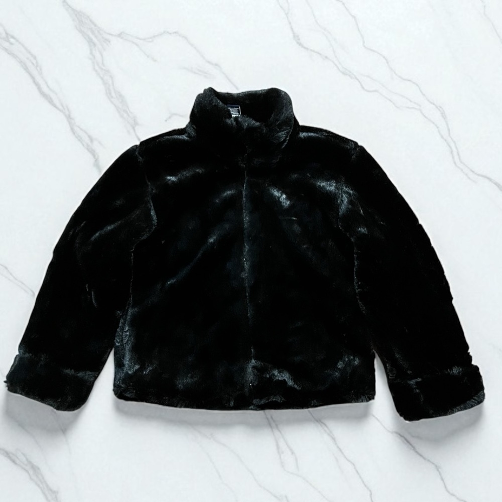 GAP Kids Faux Fur Black Jacket – Girl’s XL (12)
